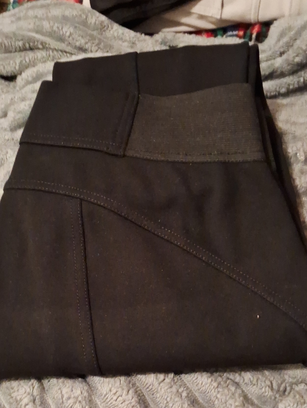Black High-Waist Thick Stretch Conforming Snug Pants